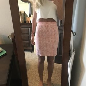 Cynthia Rowley Orange & White Pencil Skirt